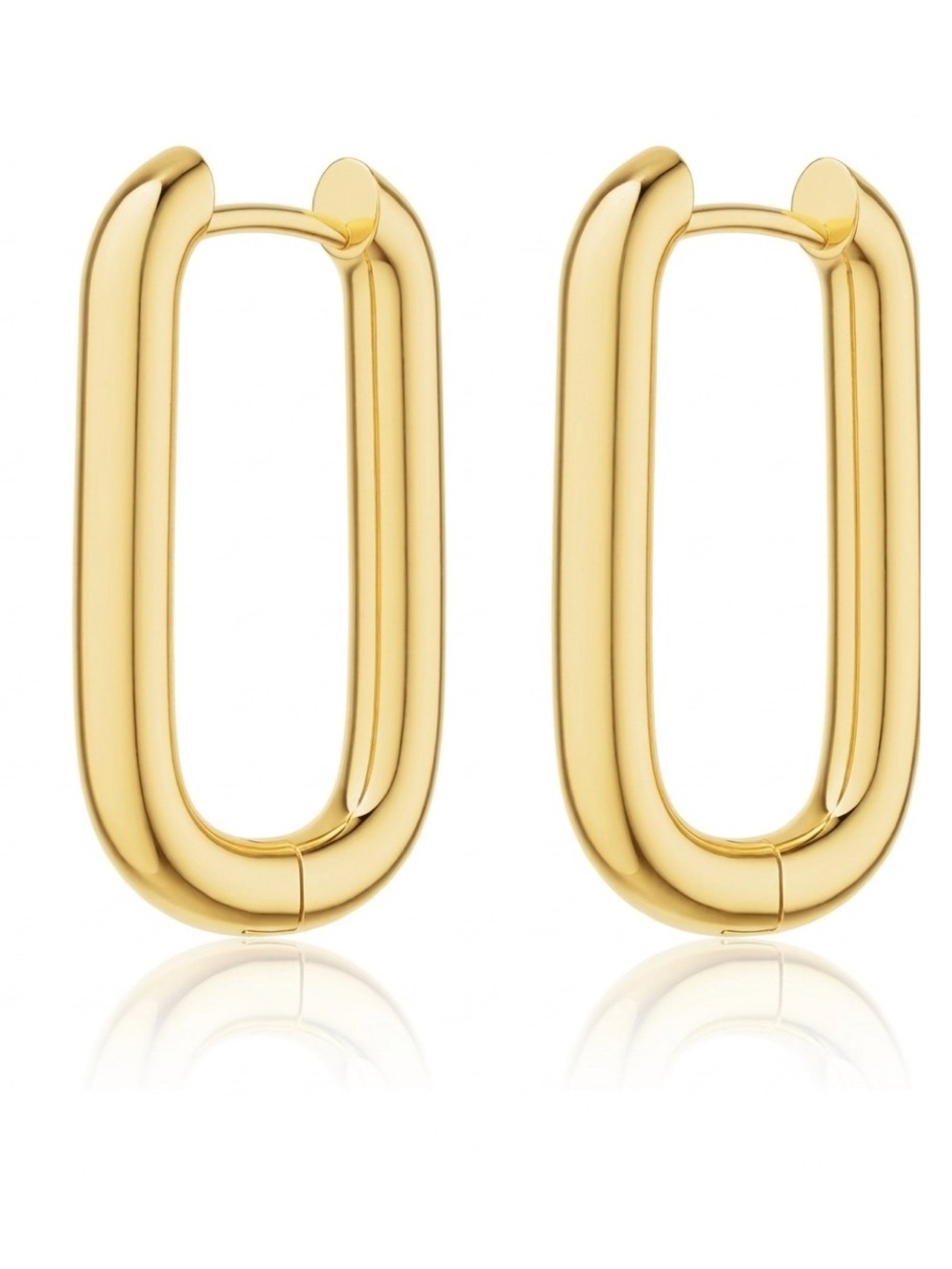 ⭐️FINAL PRICE #231 Gold Plated Rectangular Hoop Earrings